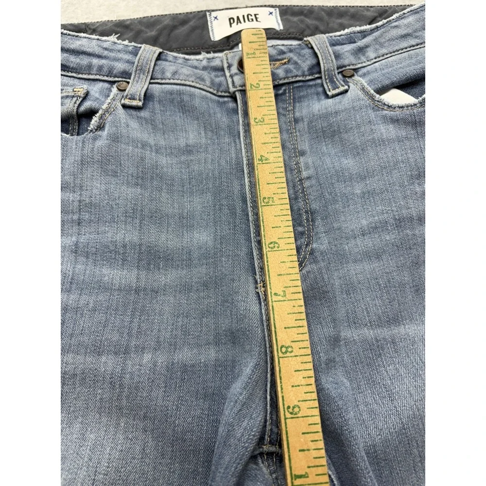Paige Hoxton Ankle Jeans‎ Womens 28 Blue Medium Wash Raw Hem Distressed Stretch
